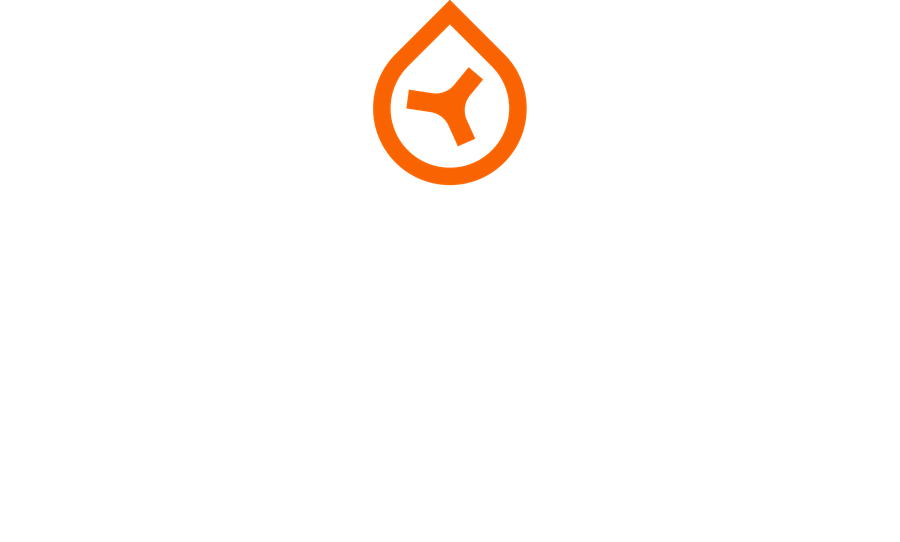 Pleres Midstream stacked logo: orange droplet mark above the white PLERES wordmark and the Midstream descriptor