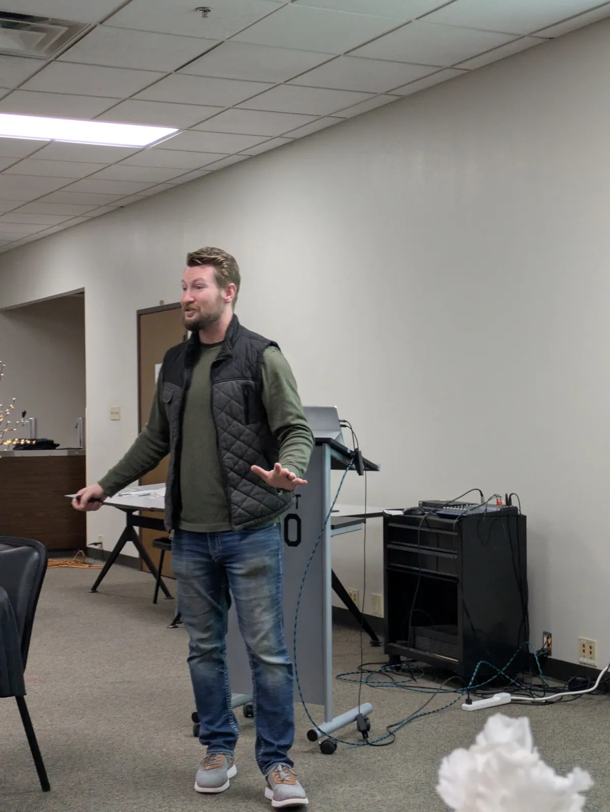 Garrett Hammonds presenting to a local business group.